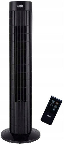 Колонний вентилятор ANSIO 1125 Black з дистанційним керуванням для спальні чи офісу