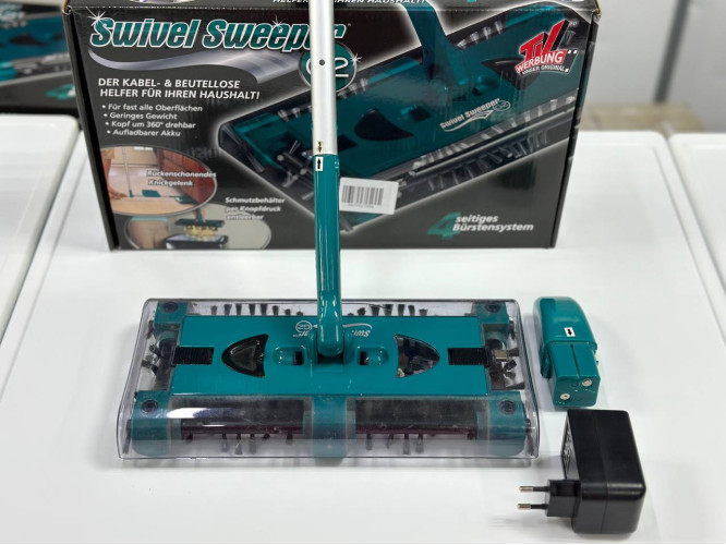 Многофункциональный аккумуляторный электровеник-швабра (электрощетка) Swivel Sweeper G2 Green Б/У