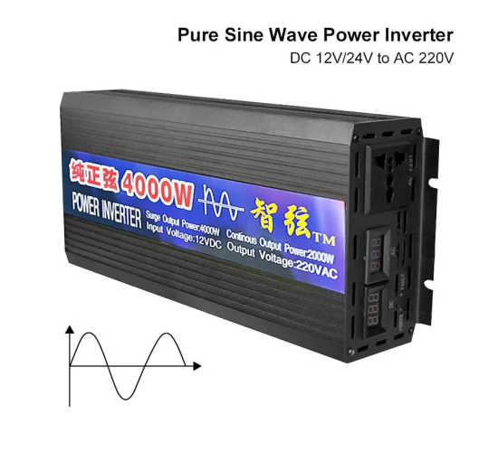 Инвертор (преобразователь) POWER INVERTER 4000W 12-220V (чистая синусоида)